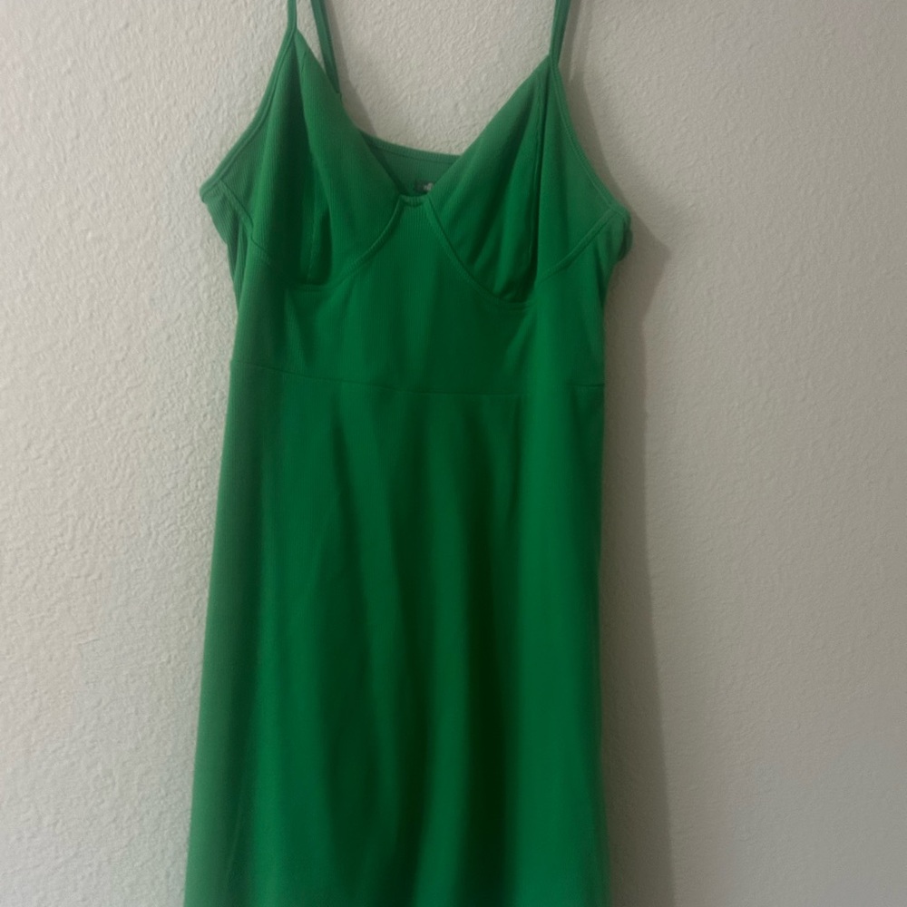 Green Spaghetti Strap Dress